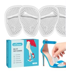 2 Pairs Of Gel Ball‎ Of Foot Support Insoles Washable/Reusable O/S Non Slip